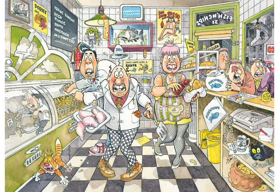 Puslespil - Wasgij Original 20: Det går helt i fisk!, 1000 brikker