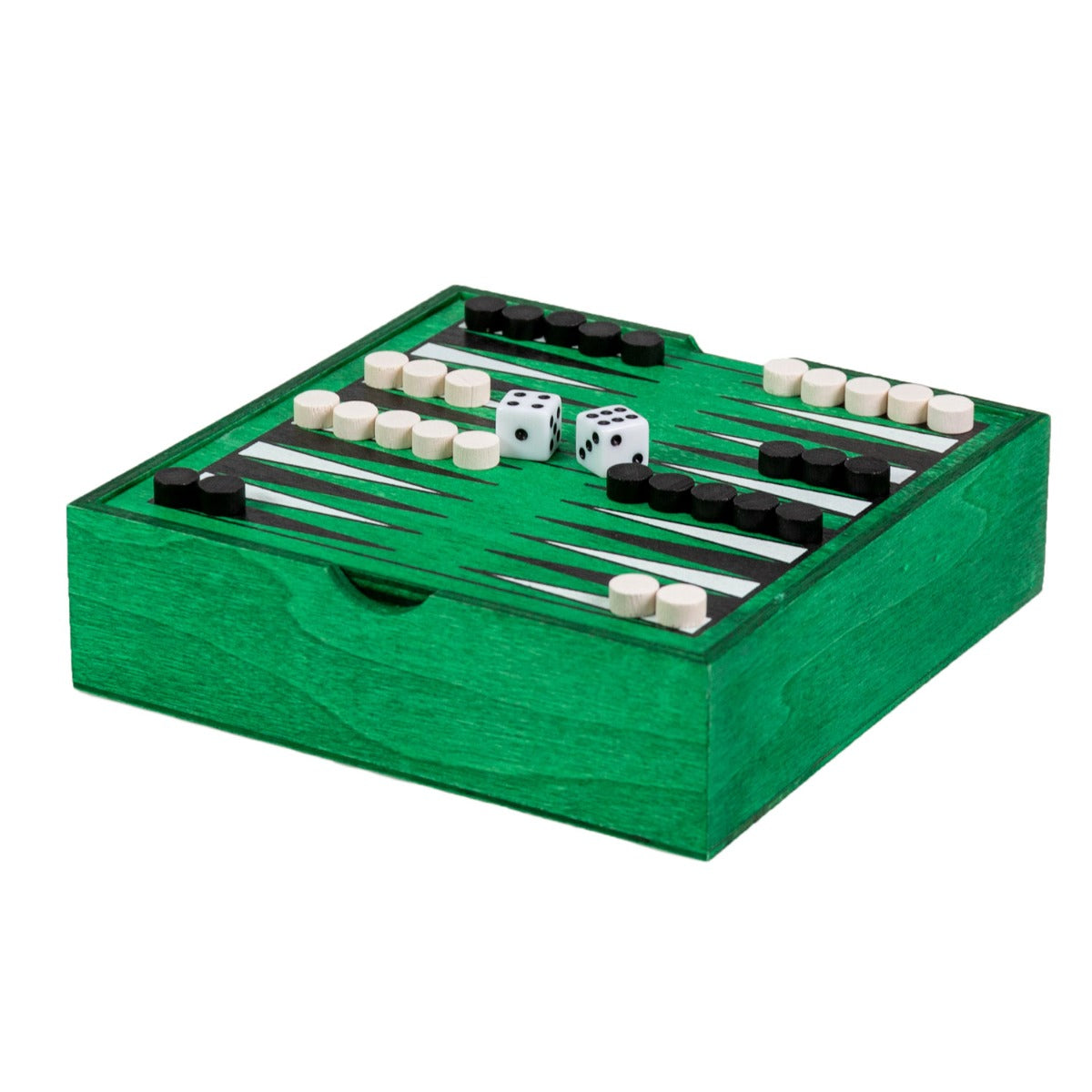 Backgammon - Rejseudgave i træ - 16 cm