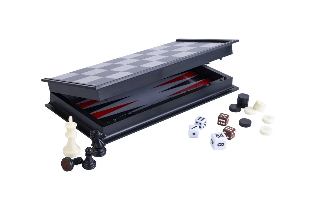 Skak og Backgammon - Magnetisk 25 x 25 cm i Plast