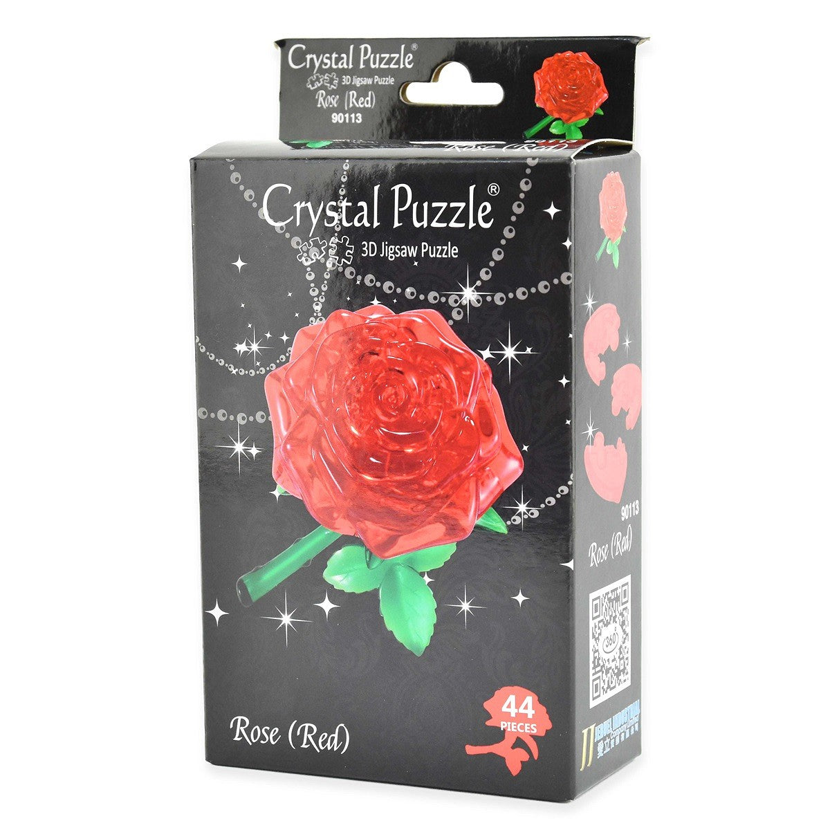 Puslespil - 3D Crystal Puzzle: Rød Rose, 44 brikker