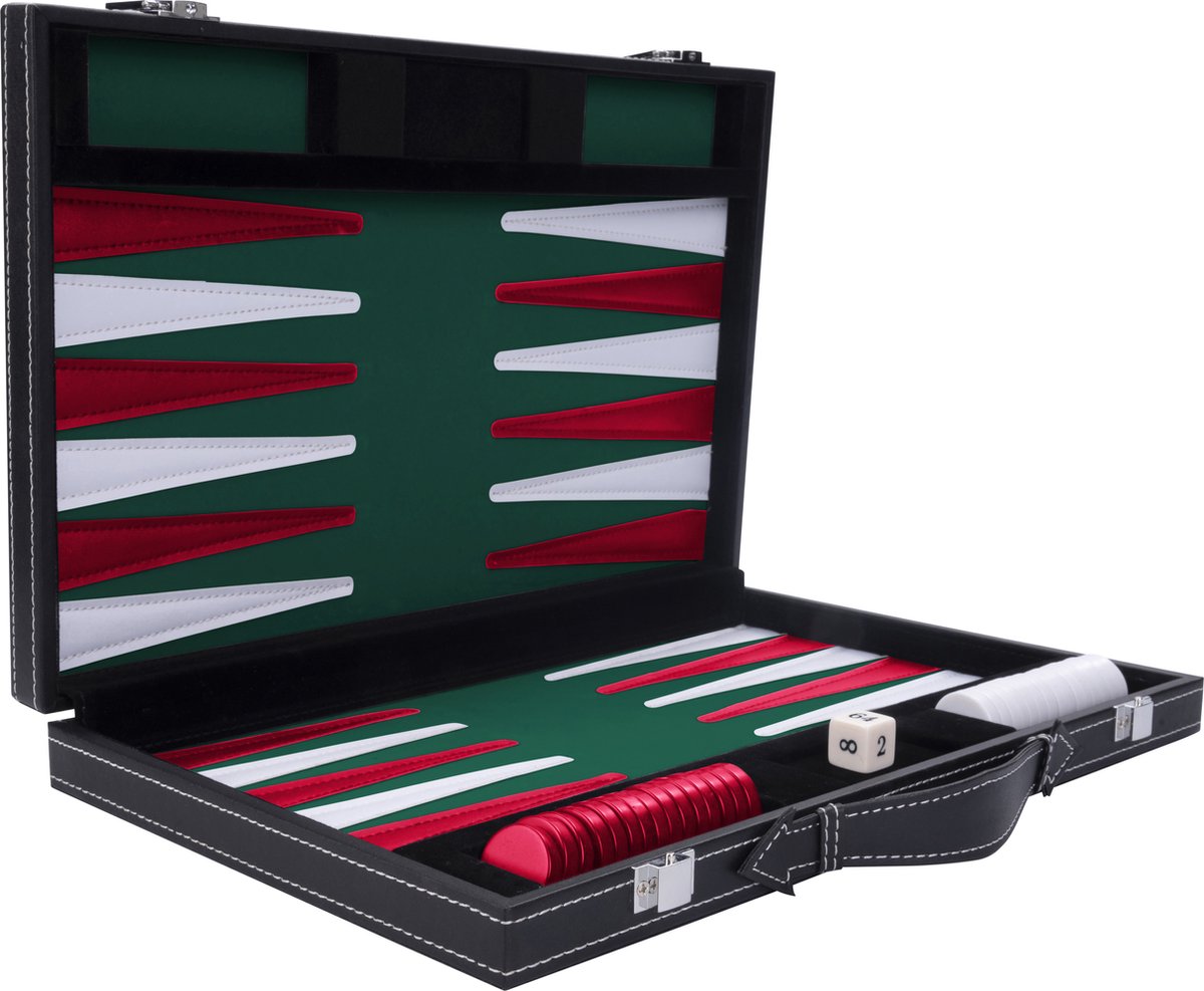 Backgammon Kuffert - Grøn, 45 cm