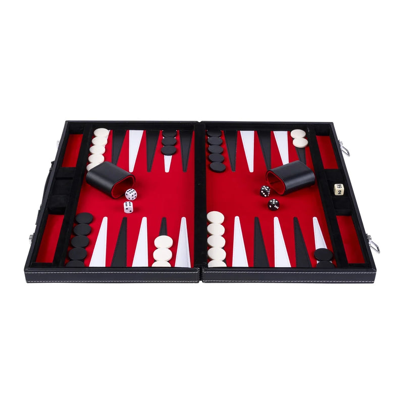 Backgammon Kuffert - Rød, 45 cm