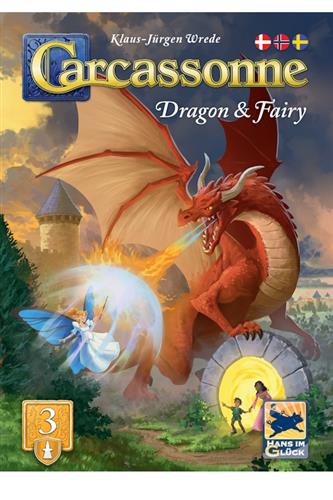 Carcassonne 3. udvidelse: Dragon &amp; Fairy - på dansk