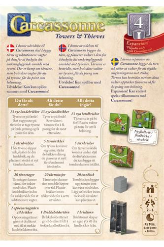 Carcassonne 4. udvidelse: Towers and Thieves - på dansk c