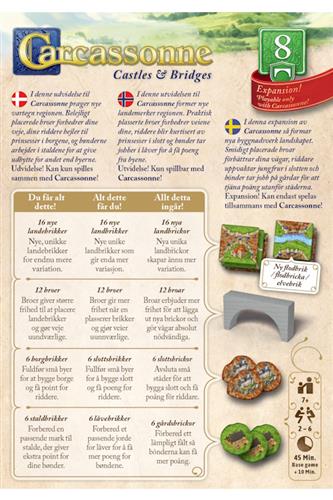 Carcassonne 8. udvidelse: Castles og ; Bridges;- på dansk 2