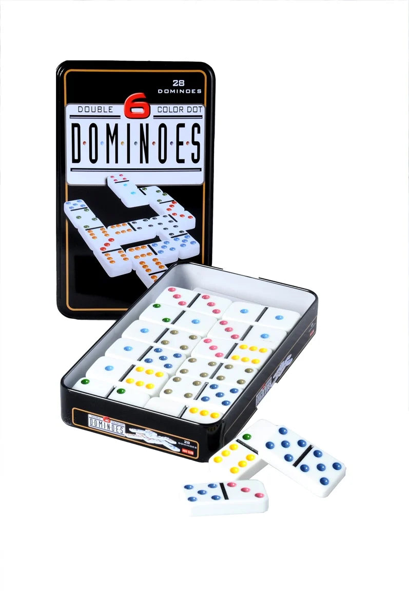 Domino dobbelt 6 - Farvede Prikker