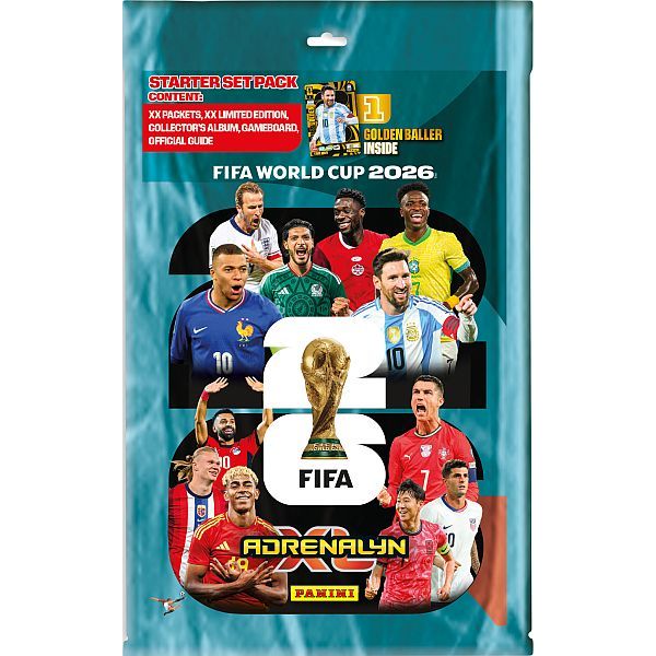 Fodboldkort: Panini Adrenalyn X World Cup 2026 Starterpakke (Mappe)