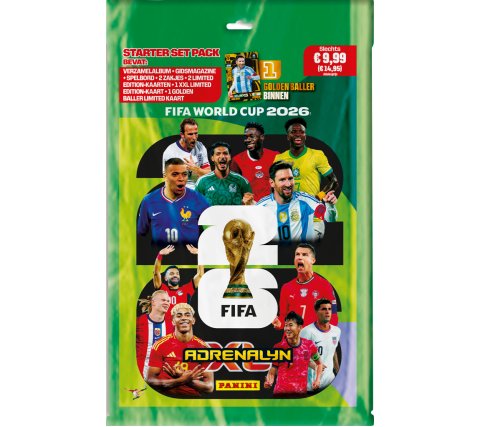 Fodboldkort: Panini Adrenalyn X World Cup 2026 Starterpakke (Mappe)