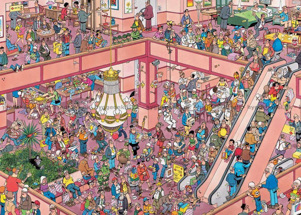 Puslespil - Jan Van Haasteren: Shoppefeber, 1000 Brikker