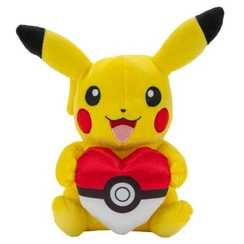 Pokémon Bamse: Pikachu med Poké ball hjerte, 20 cm