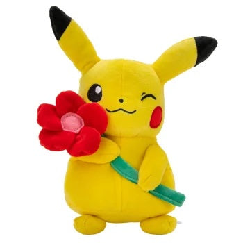 Pokémon Bamse: Pikachu med blomst, 20 cm