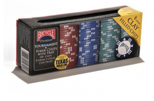 Poker Chips, 100 x 8 gram og bakke