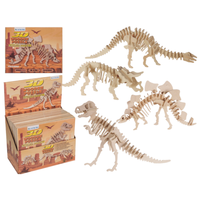 Puslespil - 3D - Dinosaur-skelet i træ