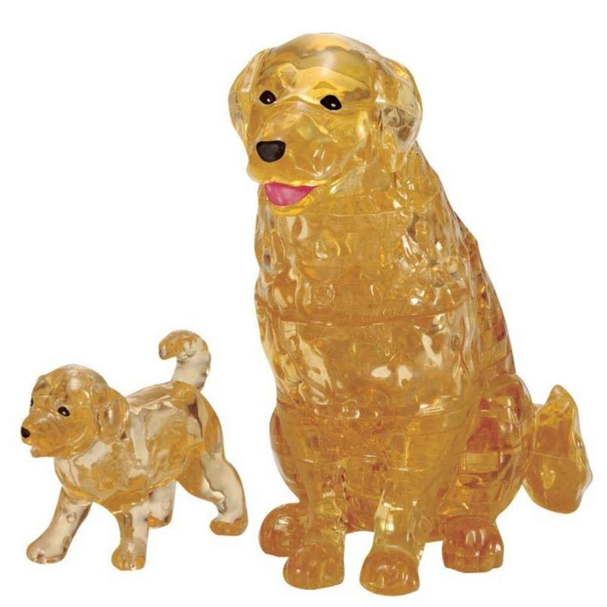 Puslespil - 3D Crystal Puzzle: Golden Retriver og hvalp