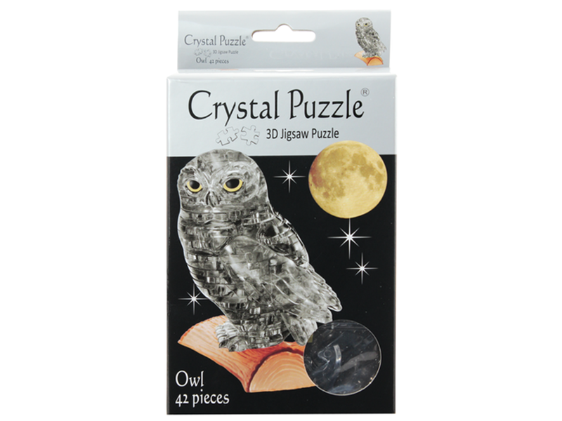 Puslespil - 3D Crystal Puzzle: Ugle (grå)