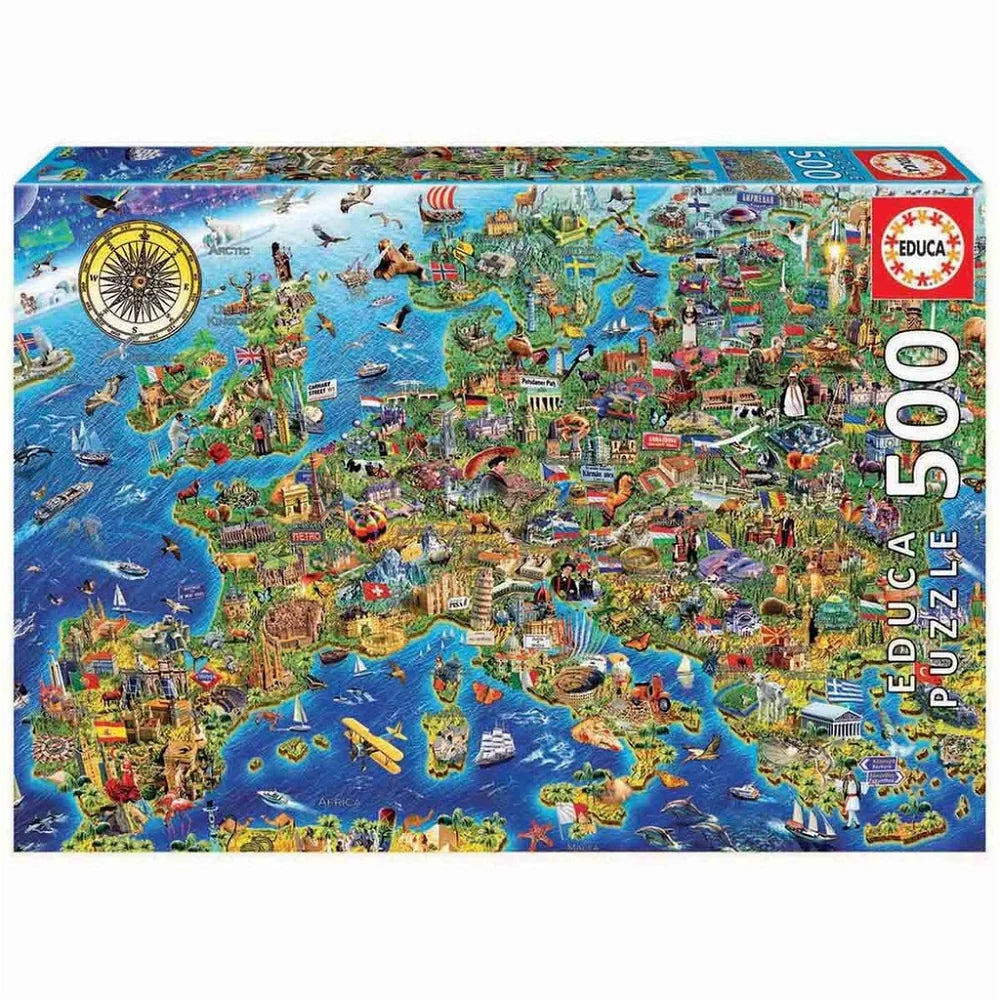 Puslespil -Educa 500 Crazy European Map