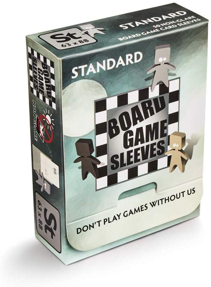 Board Game Sleeves, Standard, Non-glare, 63x88, 50, kort lommer, clear, deck boks, deckbox