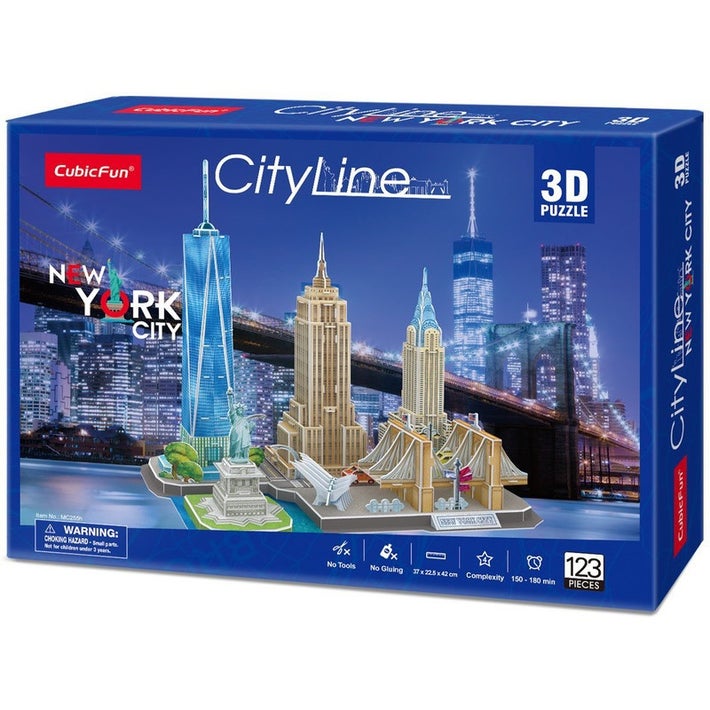 3D Puslespil - Cityline, New York City, 123 brikker