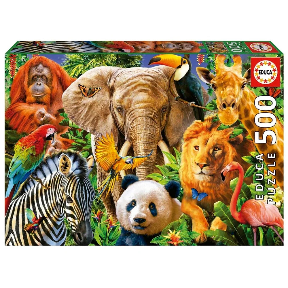 Puslespil - Educa 500 Wild Animal Collage