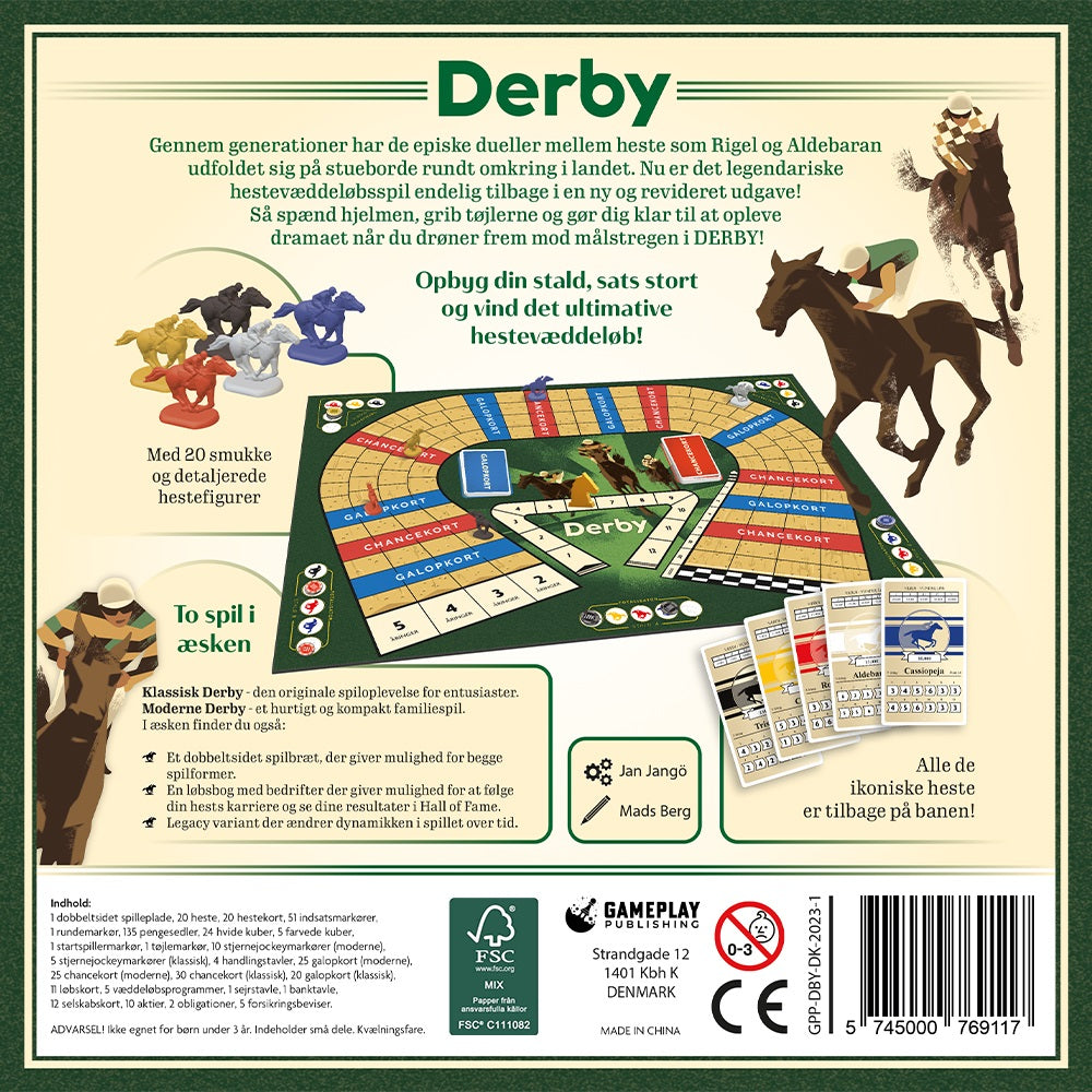 Derby brætspil hestevæddeløb