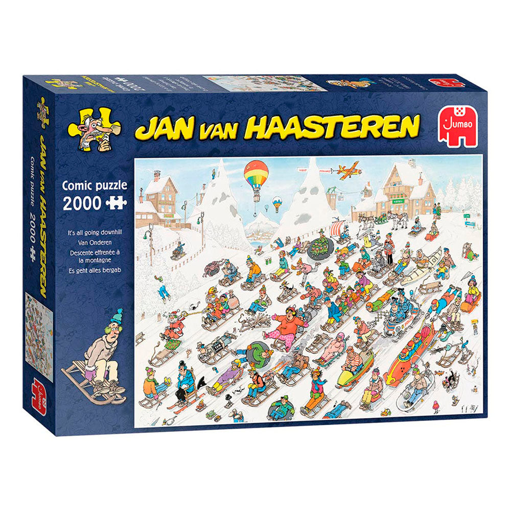 Puslespil - Jan Van Haasteren: Its All Going Downhill, 2000 brikker