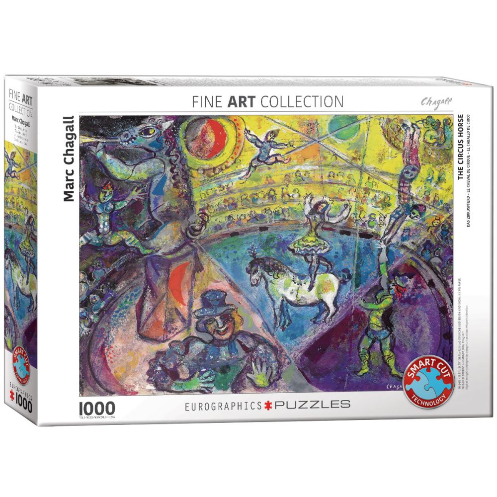 Puslespil - Marc Chagall, Cirkushestene, 1000 brikker