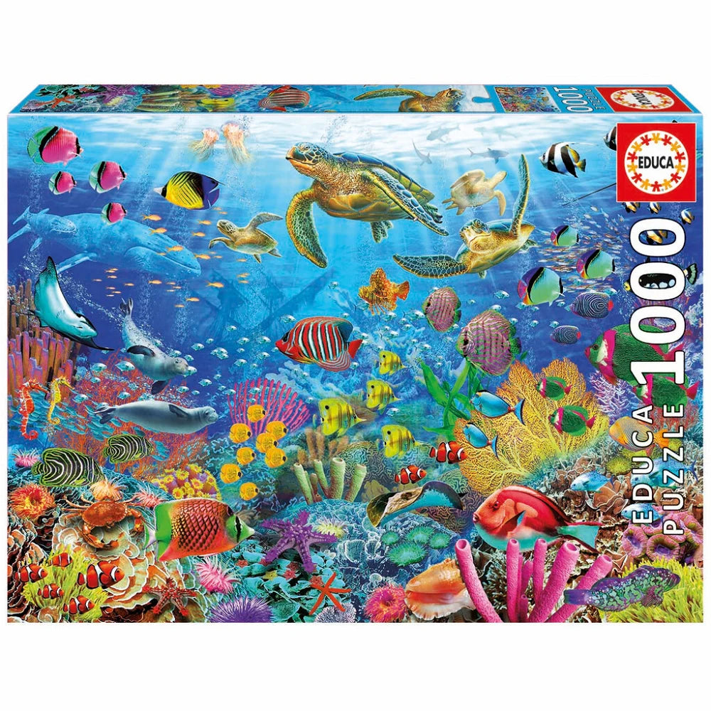 Puslespil - Educa 1000 Tropical Fantasy Turtles