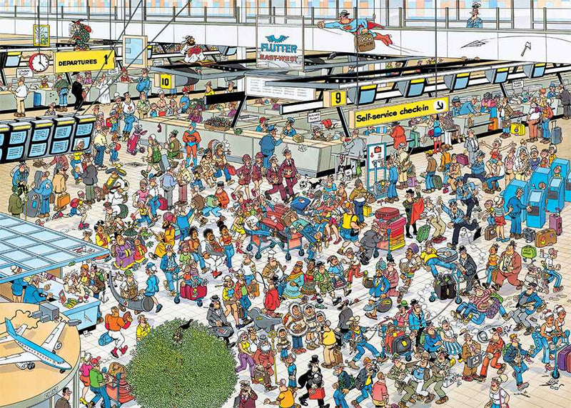 Puslespil - Jan Van Haasteren: Afgangsterminal, 1000 Brikker