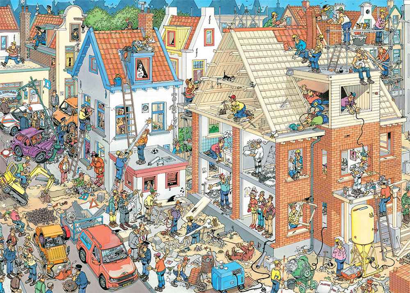 Puslespil - Jan Van Haasteren: Byggepladsen, 1000 Brikker