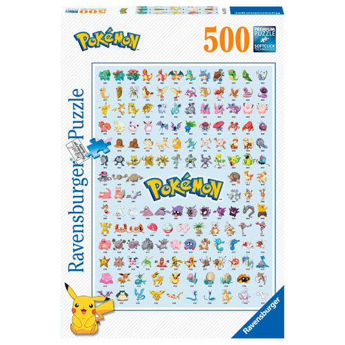Puslespil - Pokémon: De Første 151 Pokemon, 500 brikker