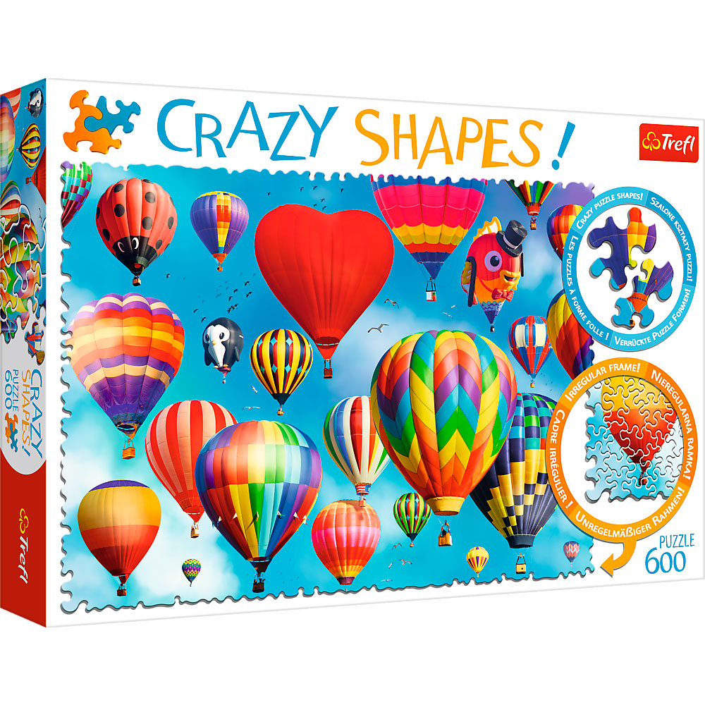 Puslespil - Crazy Shapes - Farverige balloner, 600 brikker