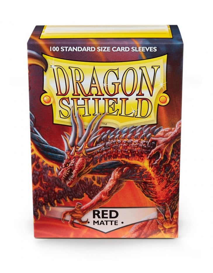 Sleeves - Dragon Shield: 100 stk. Standard Matte, Rød