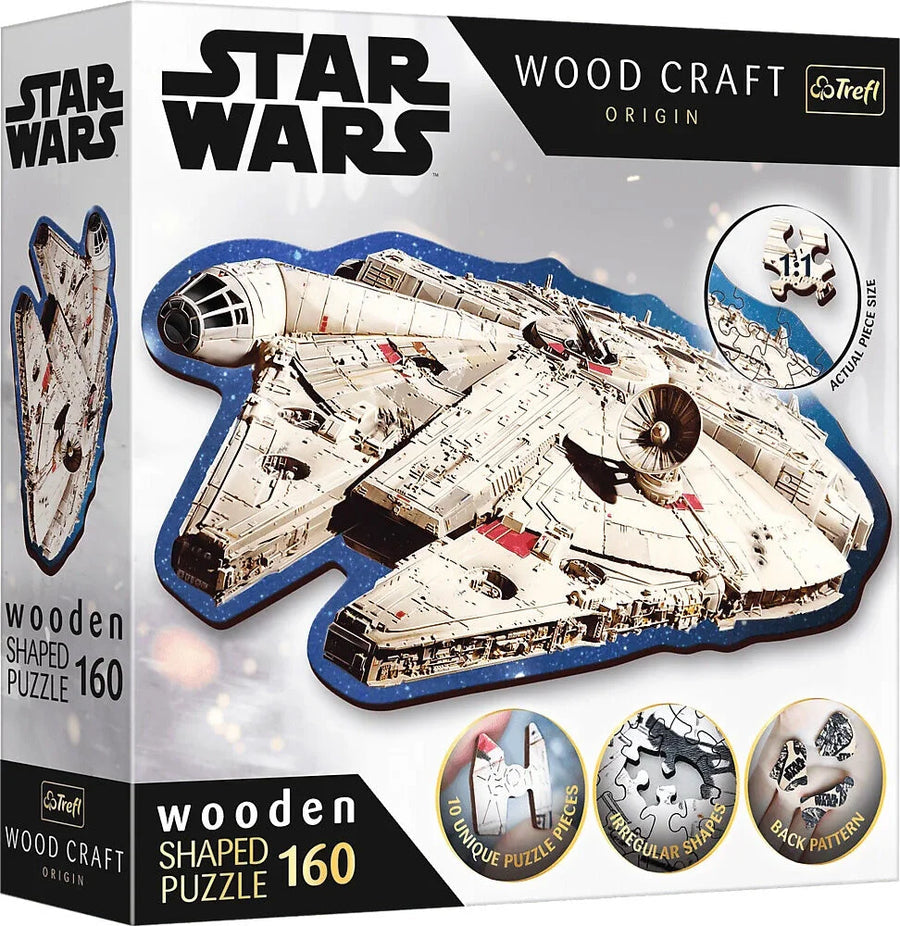 Puslespil - Wood Craft - Star Wars: Millennium Falcon, 160 brikker
