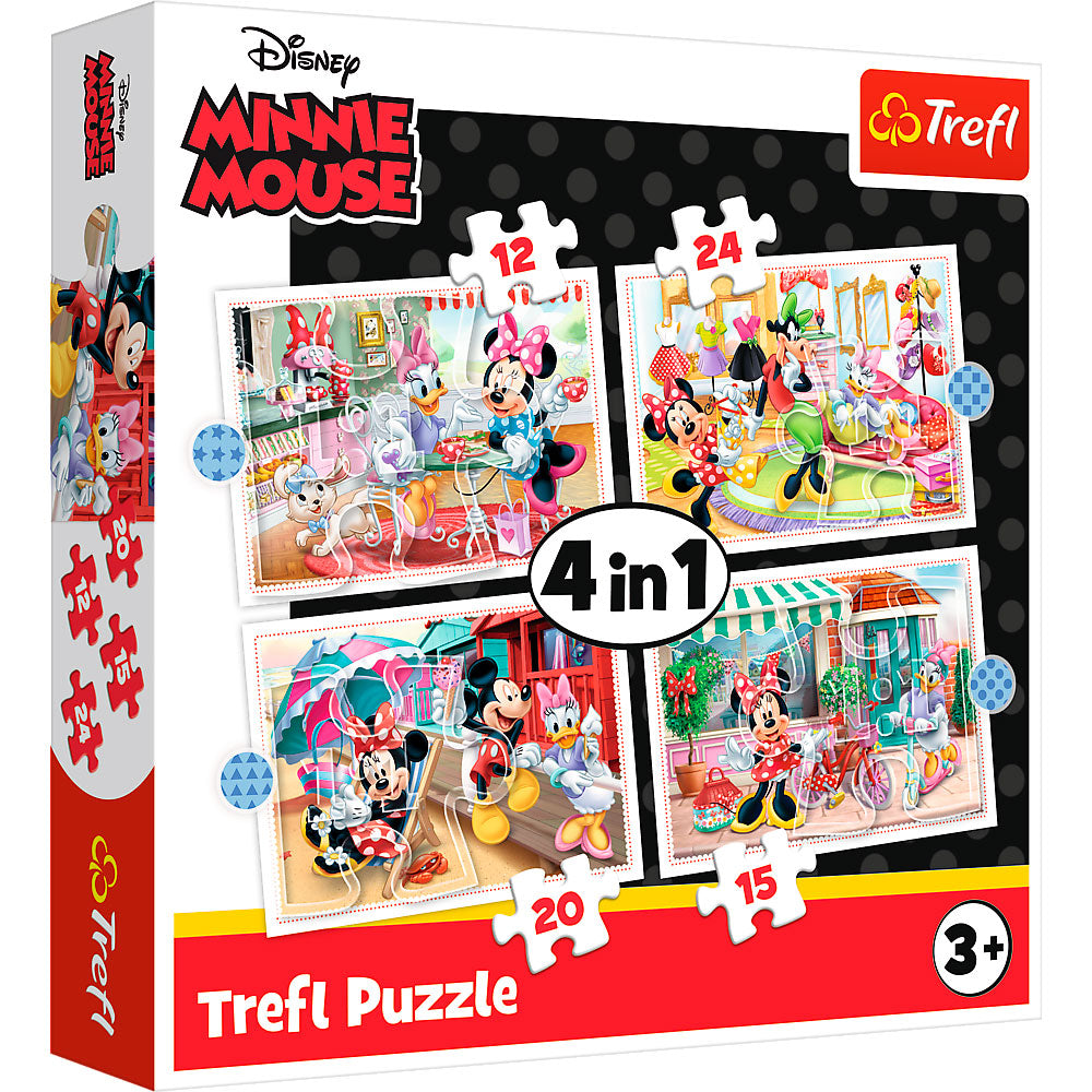 Puslespil - Minnie Mouse med venner (4 i 1), 12-24 brikker