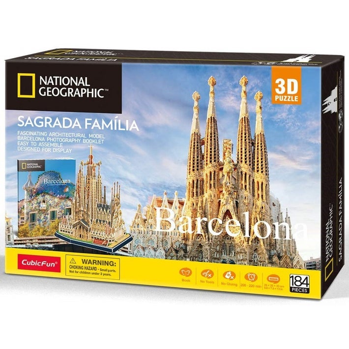 3D Puslespil - Sagrada Família, Barcelona, 184 brikker