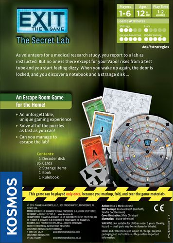 Exit: The Secret Lab - På Engelsk; Escape game
