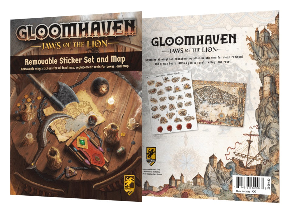 Gloomhaven: Jaws of the Lion - removable sticker set and map