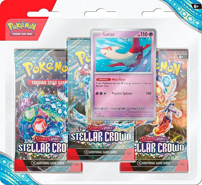 Pokémon - Scarlet &amp; Violet 7: Stellar Crown - 3-Pack Blister