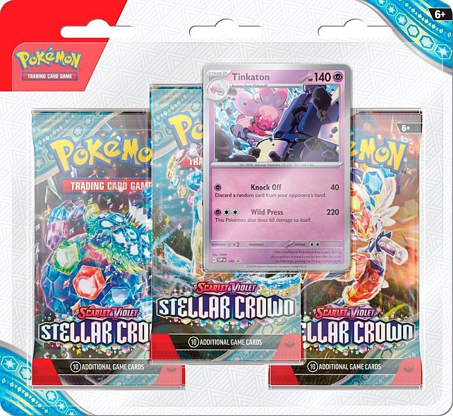 Pokémon - Scarlet &amp; Violet 7: Stellar Crown - 3-Pack Blister