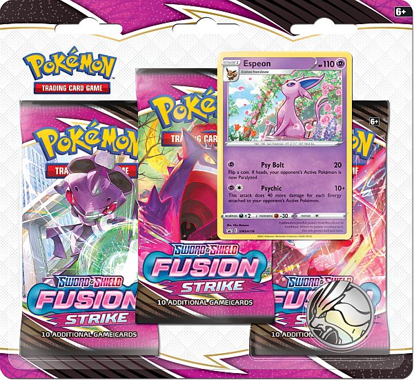 Pokémon Sword & Shield 8: Fusion Strike Blister 3-Pack - Espeon