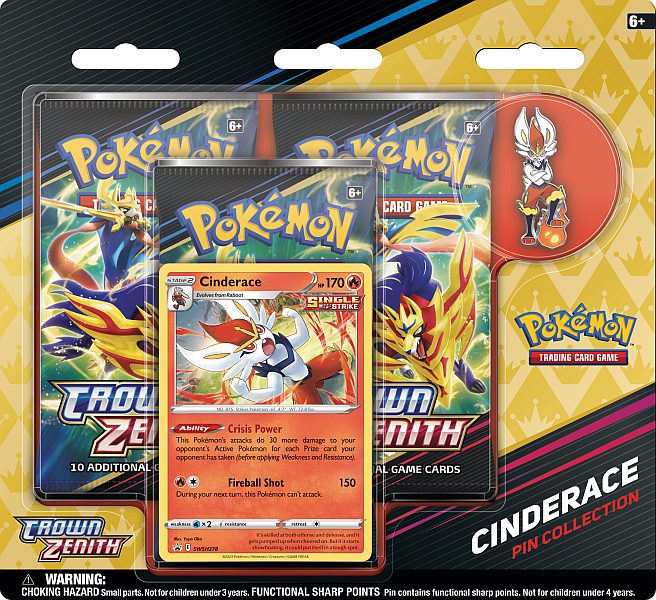 Pokémon Sword & Shield 12.5: Crown Zenith - Cinderace Pin Collection