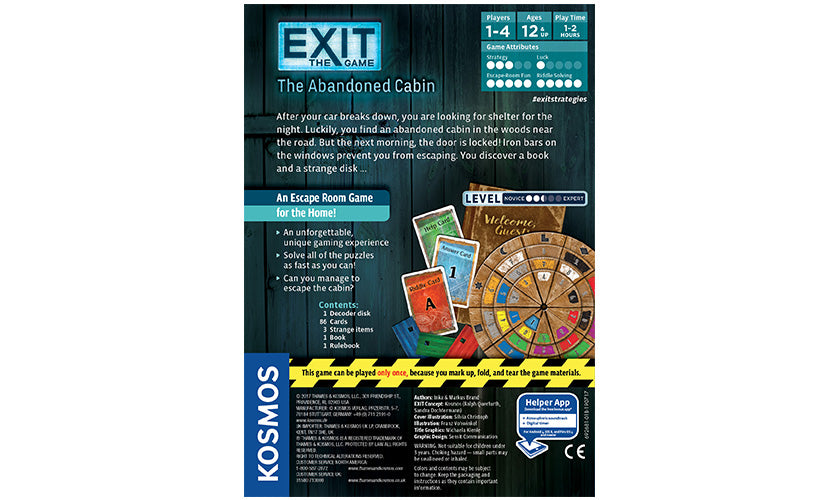 EXIT: The Abandoned Cabin - På Engelsk; Escape game