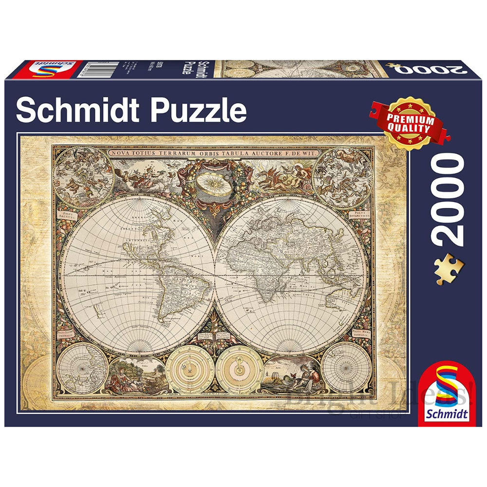Puslespil - Historisk Verdenskort, 2000 brikker