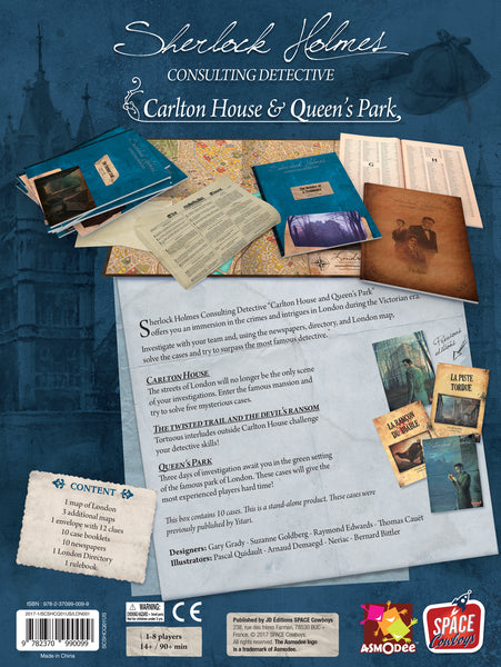 Sherlock Holmes Consulting Detective Carlton House and Queen's Park brætspil