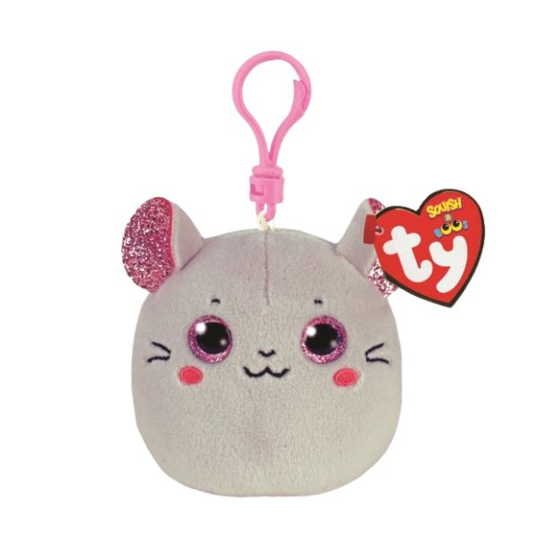 TY Squishy Beanies CATNIP - mouse squish clip