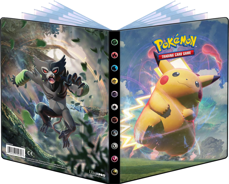 Pokémon,  Sword & Shield, Vivid Voltage, Pikachu, Vmax, Zarude, Album, 4-lommer